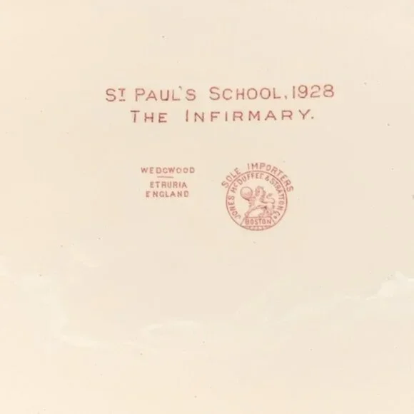 Wedgwood Pink St. Paul’s School The Infirmary Dinner Plate 1928 10 3/8” - Picture 4 of 4